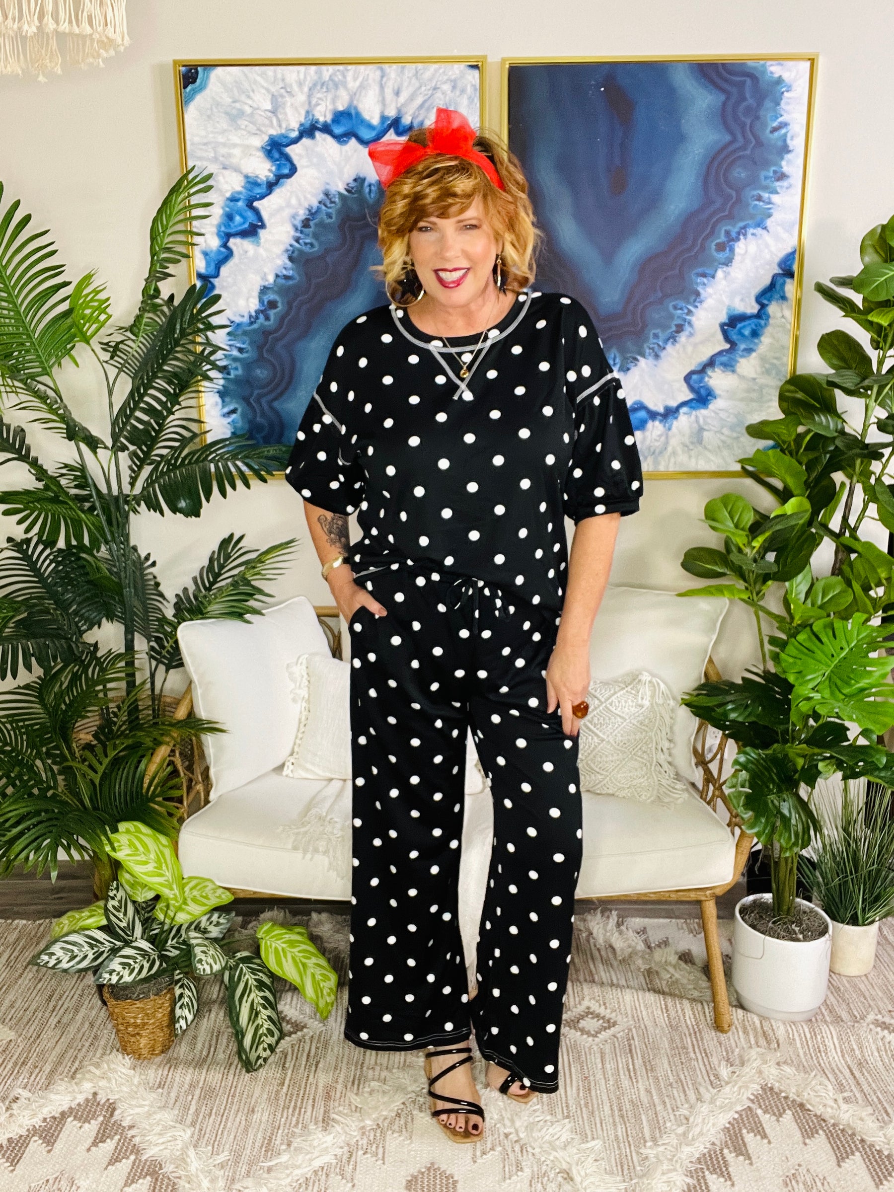 Seeing Spots Top And Pant Set (2 Colors)