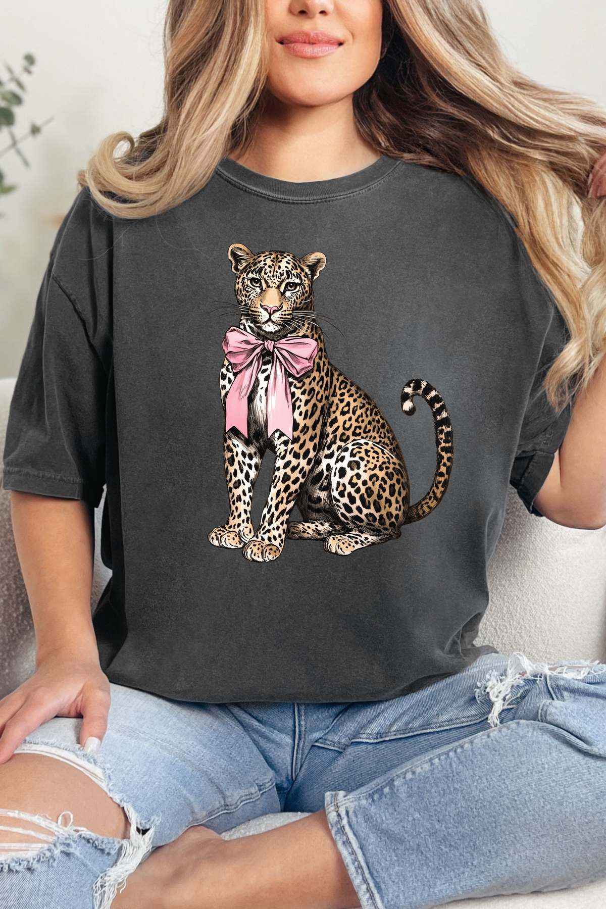 Leopard Bow Graphic Tee