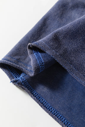 Everyday Comfort Wear Blue Mineral Wash Tiered Wide Leg Pants