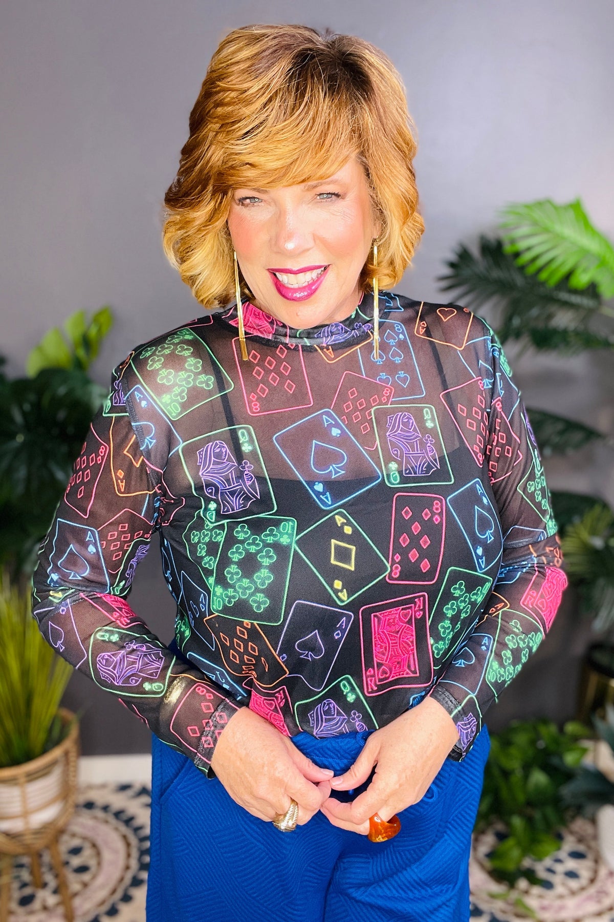 Southern Luck Mesh Top - S717BK