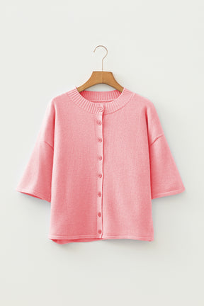 Easy To Style Peach Knit Sweater Cardigan