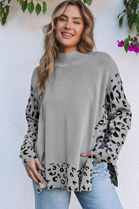 Born To Be Fierce Gray Oversized Sweater
