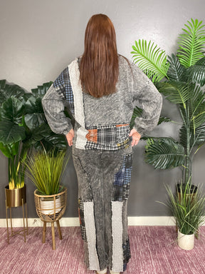 Set The Vibe Ash Black Plaid Pant - P020ASH