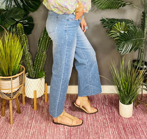 Posie Distressed Tummy Control Raw Hem Jeans
