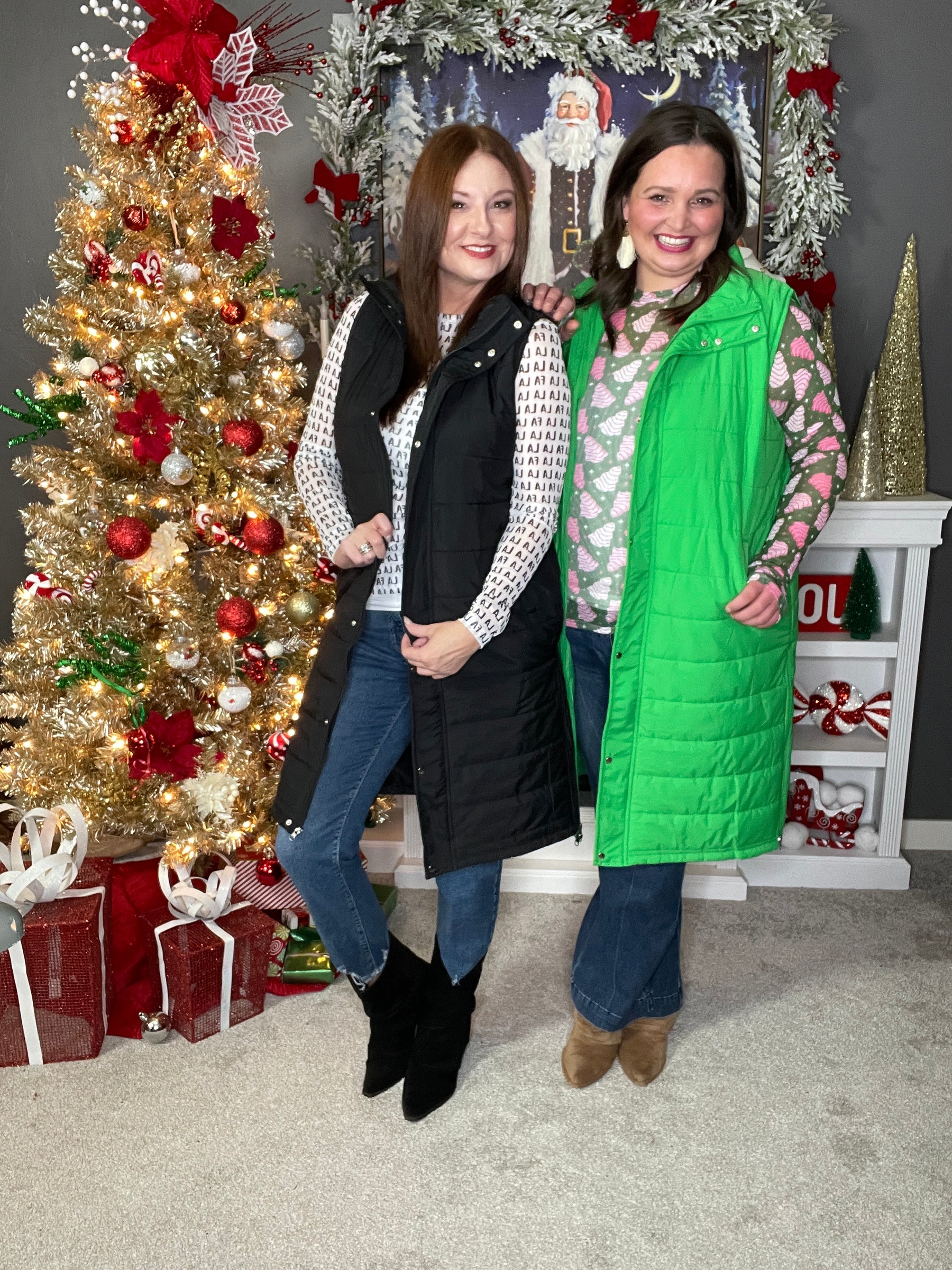 Puff Perfection Green Long Vest - OT066GN