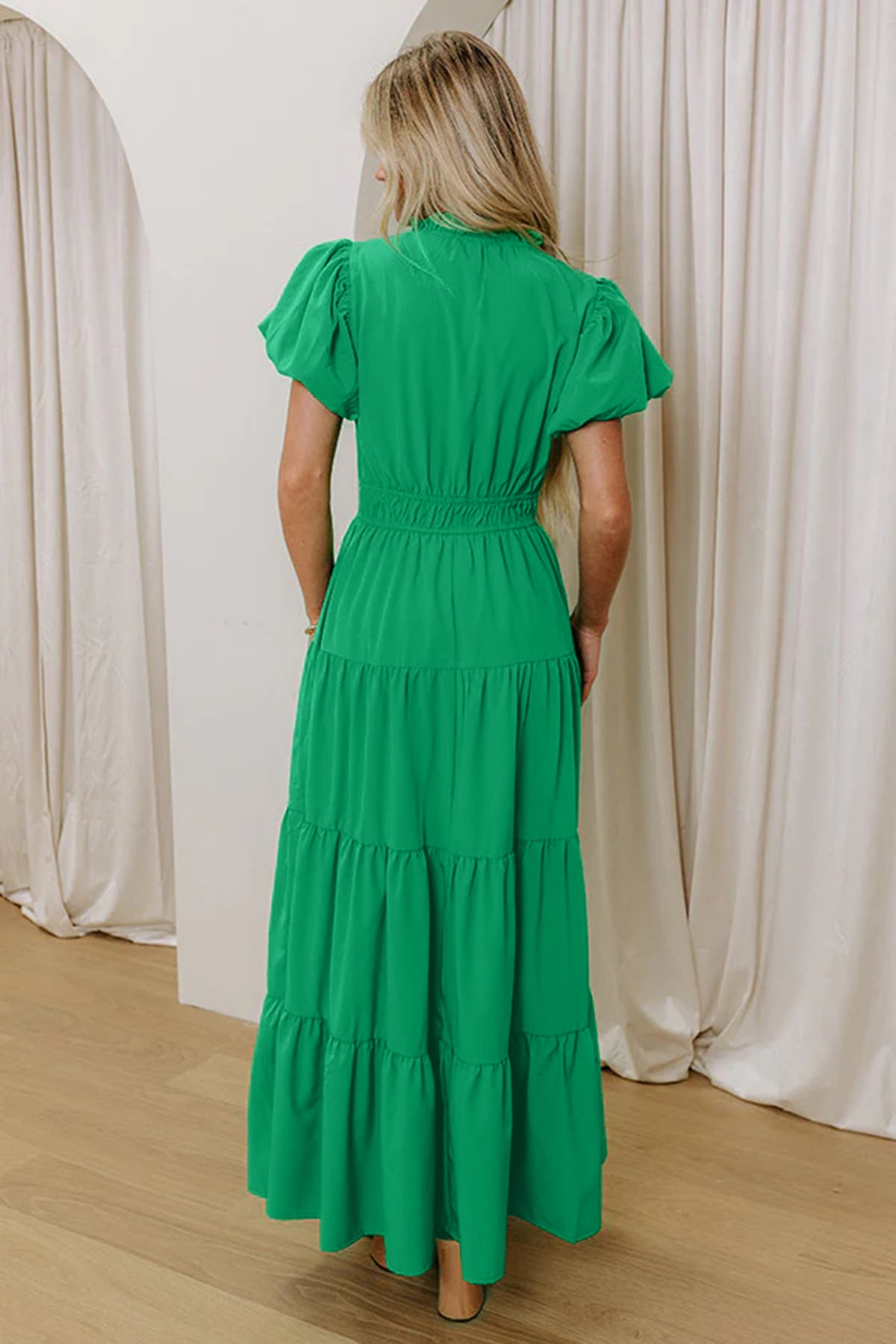 The IT Girl Green Tiered Maxi Dress