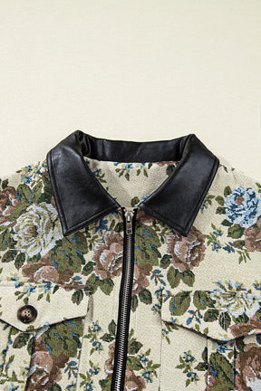 Wildflower Mist Floral Print Zip Up Jacket