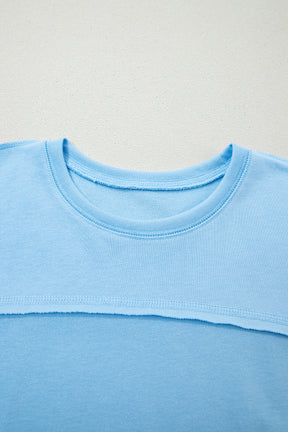 Here For It Sky Blue Top and Barrel Pant Set