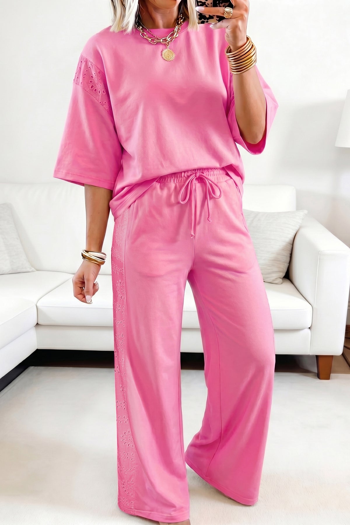 This Is It Sachet Pink Top And Pant Set