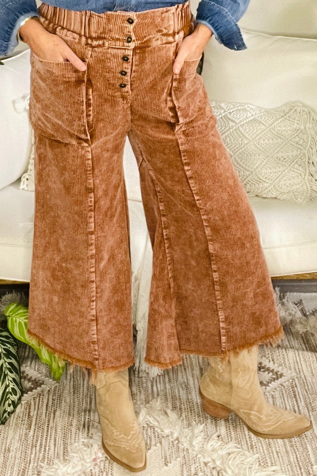 Come As You Are Camel Corduroy Pants - P167CA