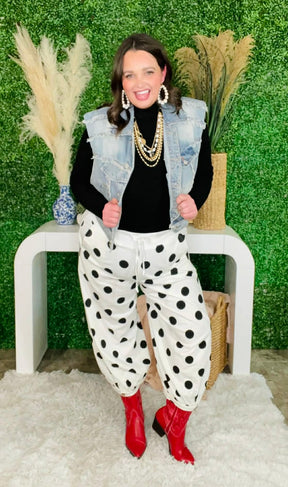 A Pop Of Dot Black And White Joggers - P051BW