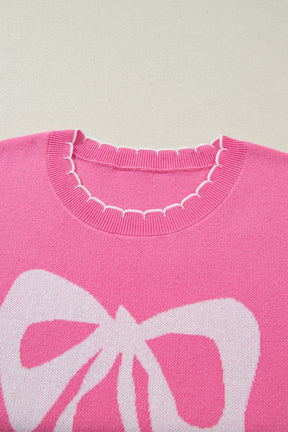 Bow My Gosh Pink Sweater