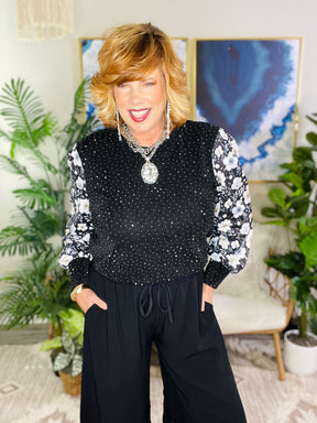 Blooming With Bling Top - YF003BK