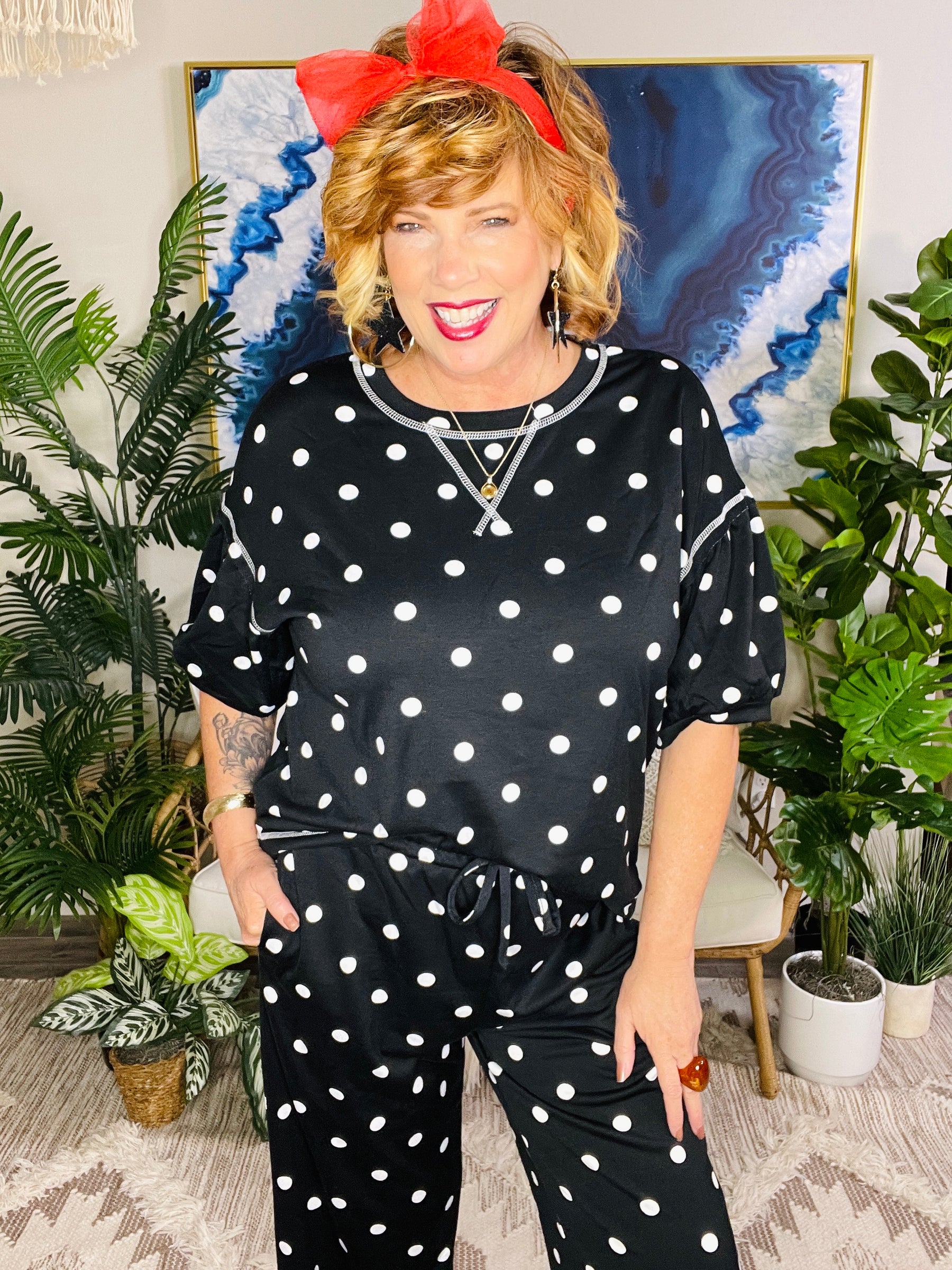 Seeing Spots Top And Pant Set (2 Colors)