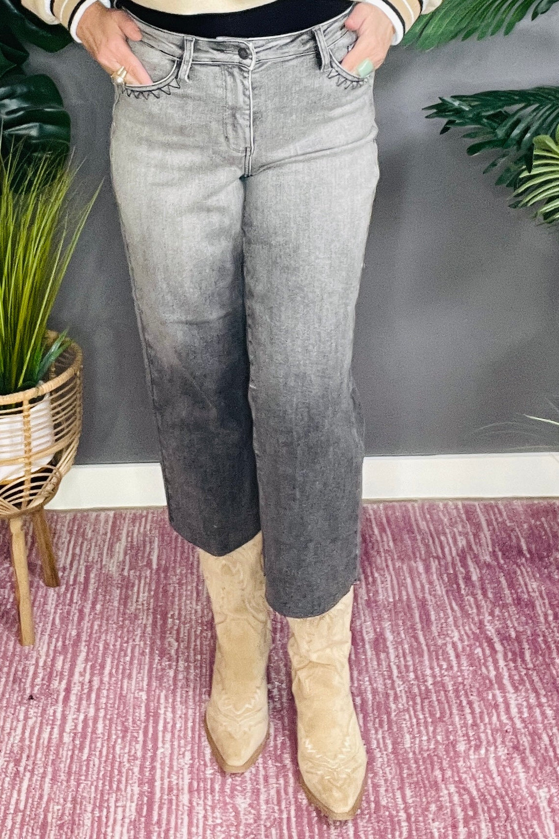 Piper Wide Leg Capri Jeans