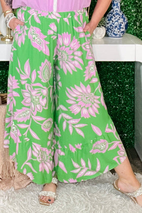 Floral Getaway Lime Floral Pants - P084LM