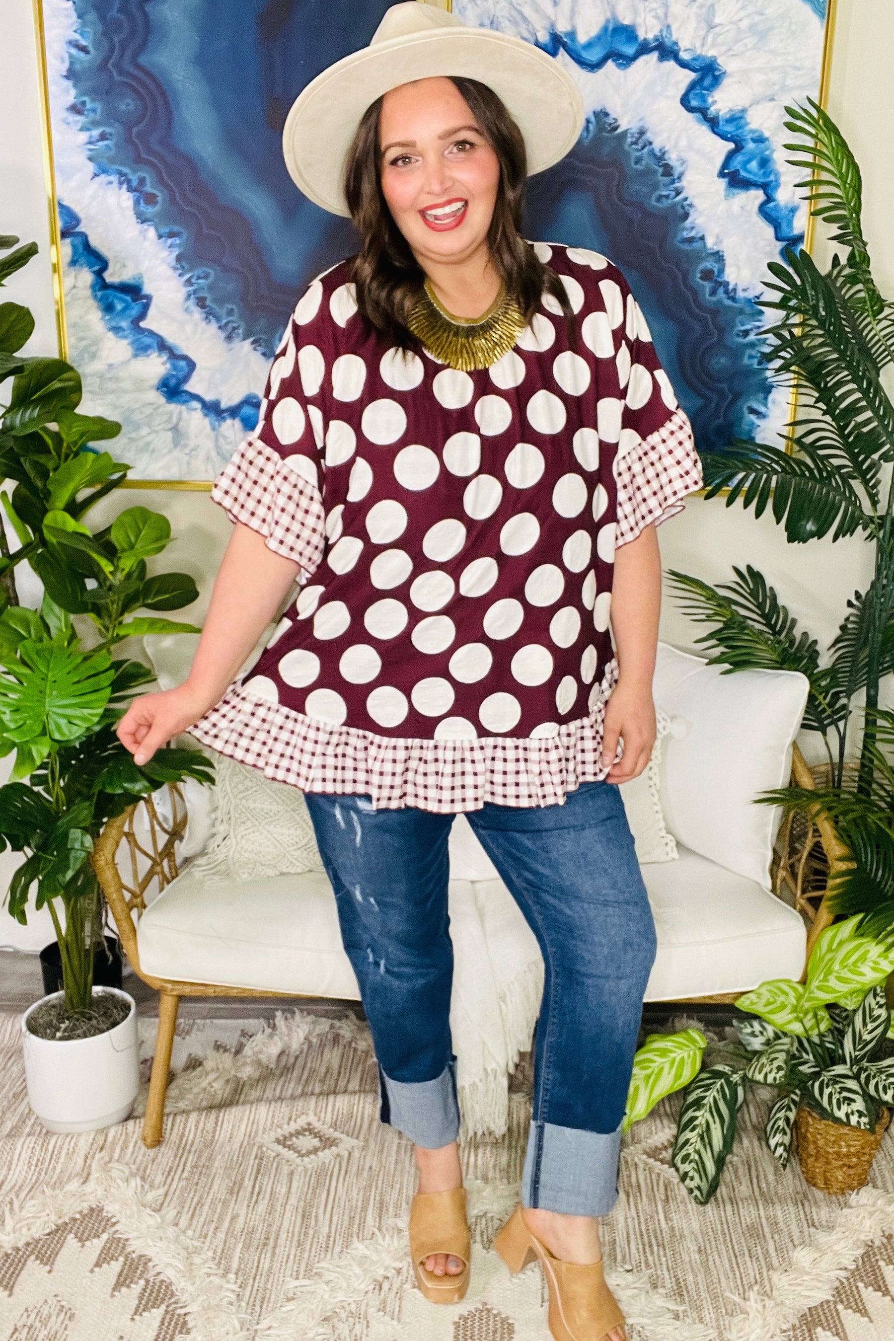 Falling For Dots Top - S892BR