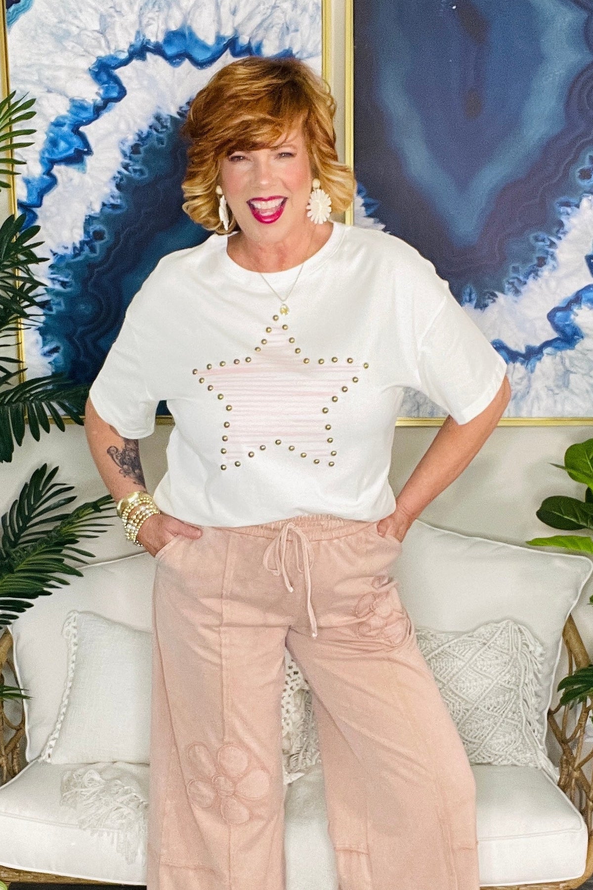 Reach For The Stars Stud Detail Top