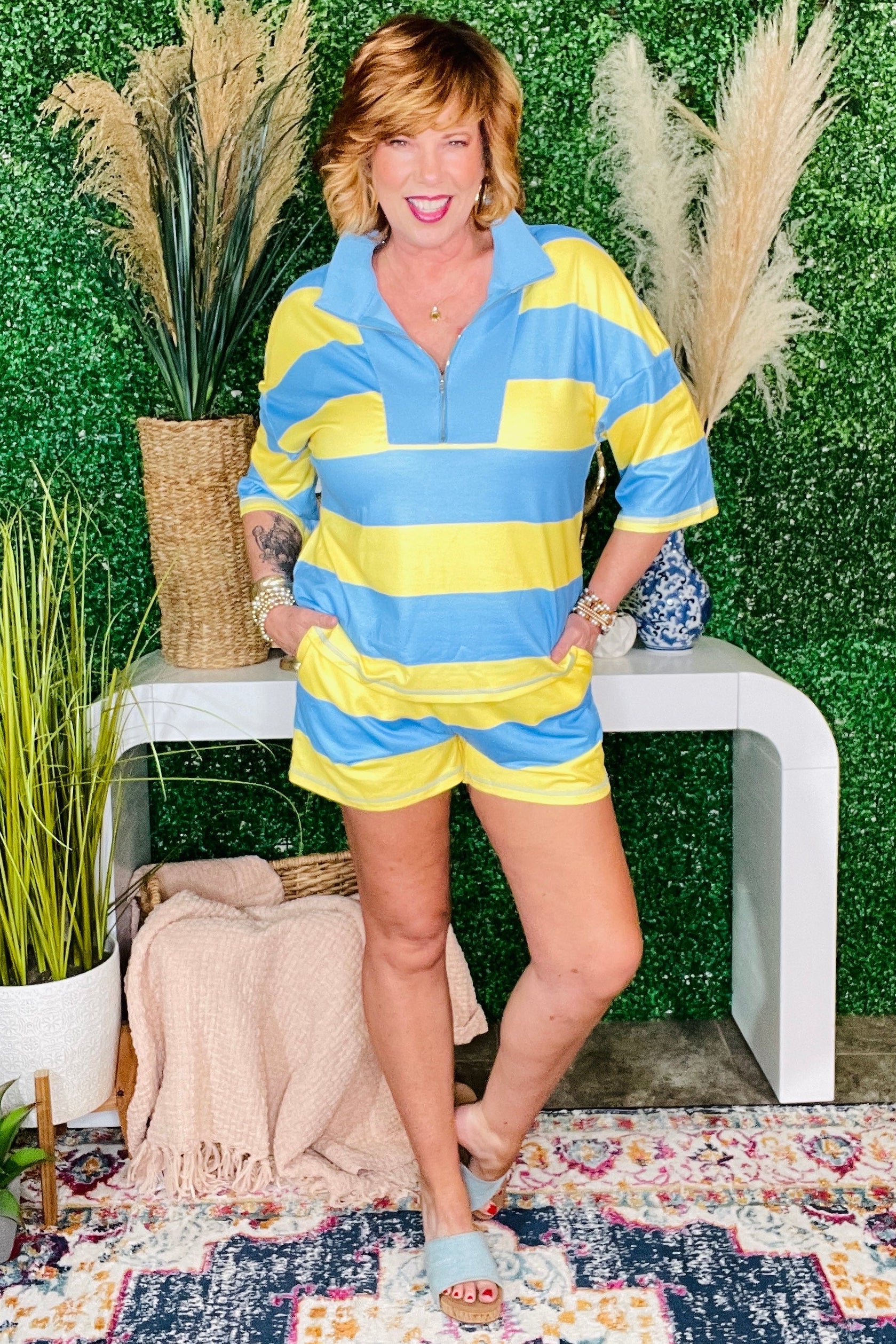 Nothing But Easy Yellow Stripe 2pc Set