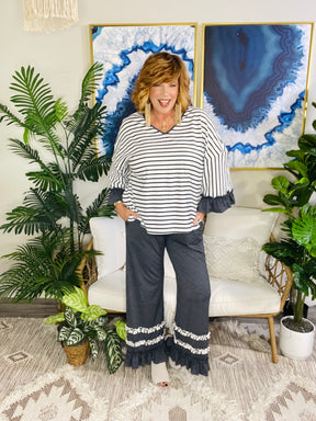 Ruffle Me Cozy Top And Pant Set (2 Colors)