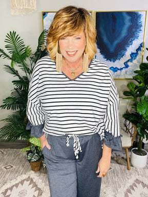 Ruffle Me Cozy Top And Pant Set (2 Colors)