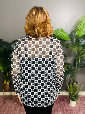 Yeehaw Cowboy Mesh Top - S248BW