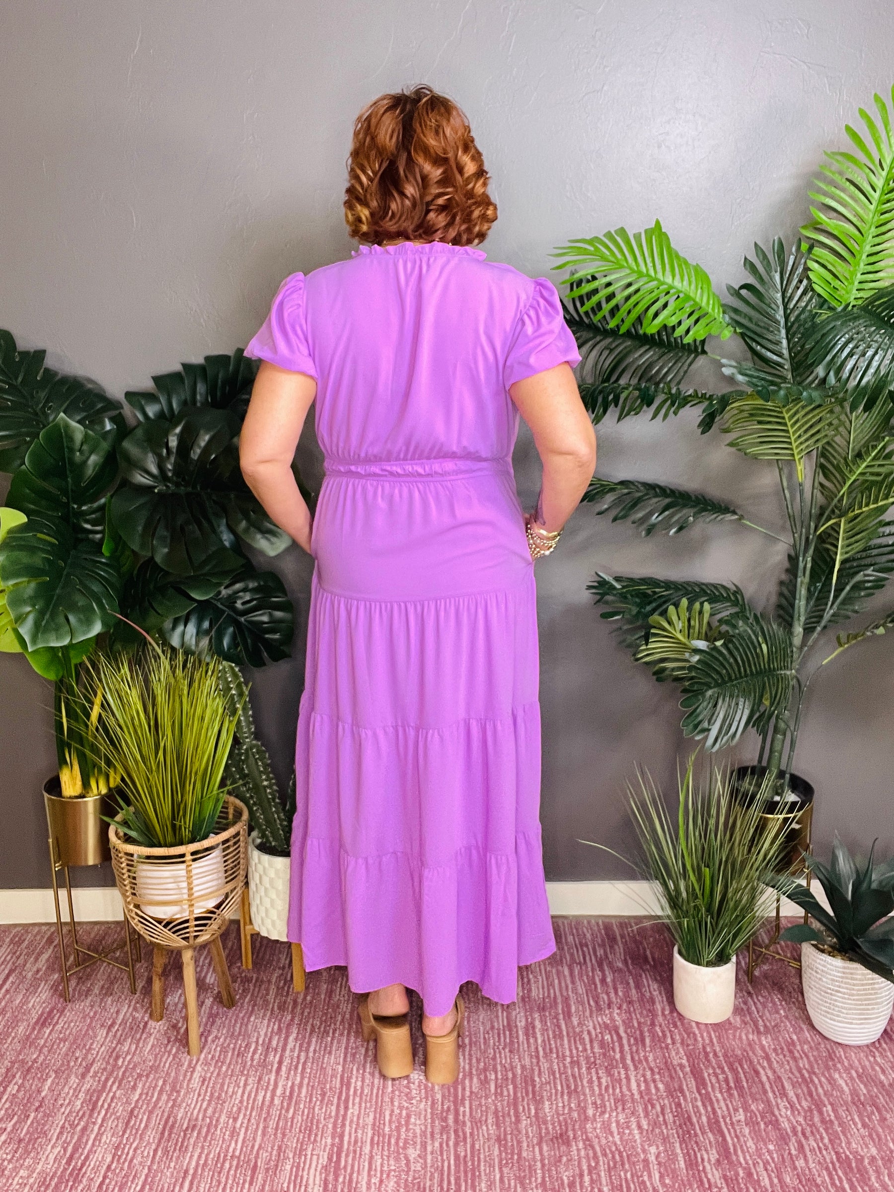 The IT Girl Lavender Tiered Maxi Dress