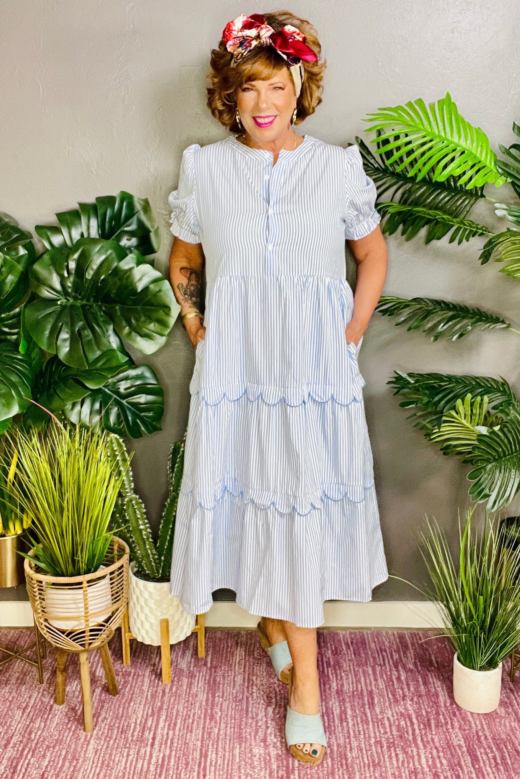 A Gentle Breeze Blue Stripe Dress
