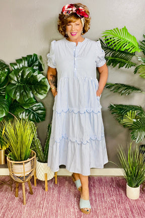 A Gentle Breeze Blue Stripe Dress