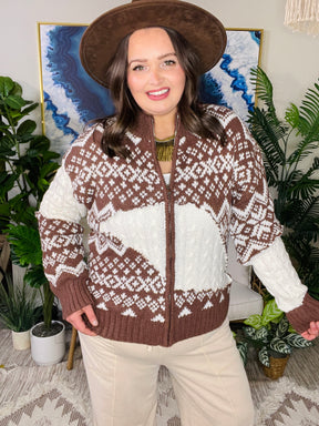 Cozy By Design Brown Zip Cardigan - OT206BR