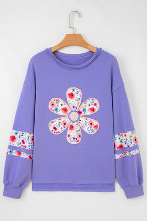 Floral Kisses Baggy Pullover Sweatshirt