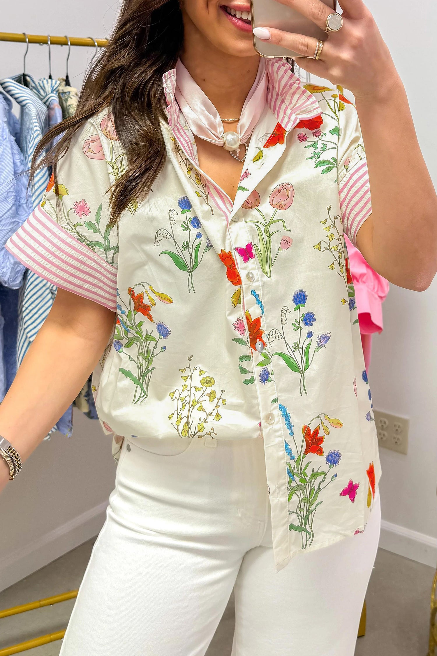 Soft Blooms And Sunset Top (2 Colors)