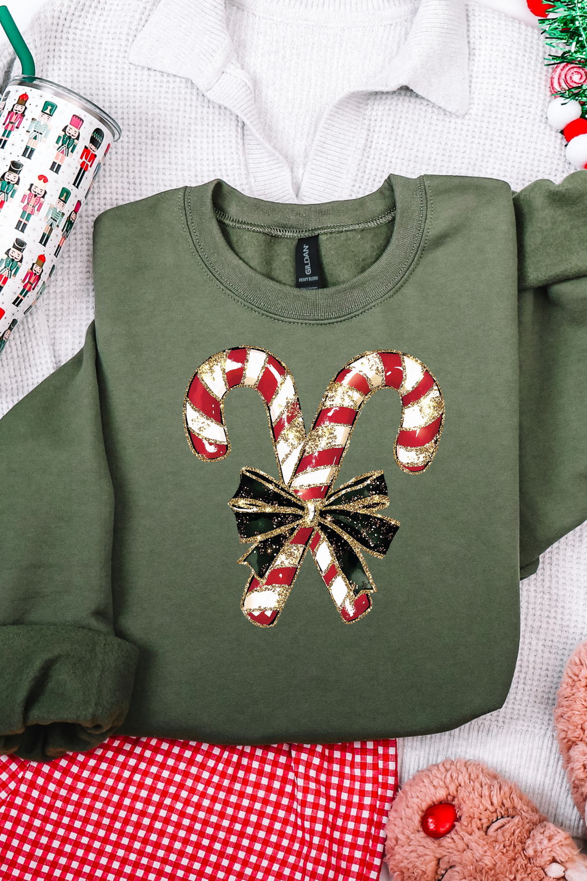 Candy Cane Christmas Graphic Tee and Sweatshirt