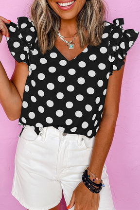 On The Dot Black Polka Dot Top