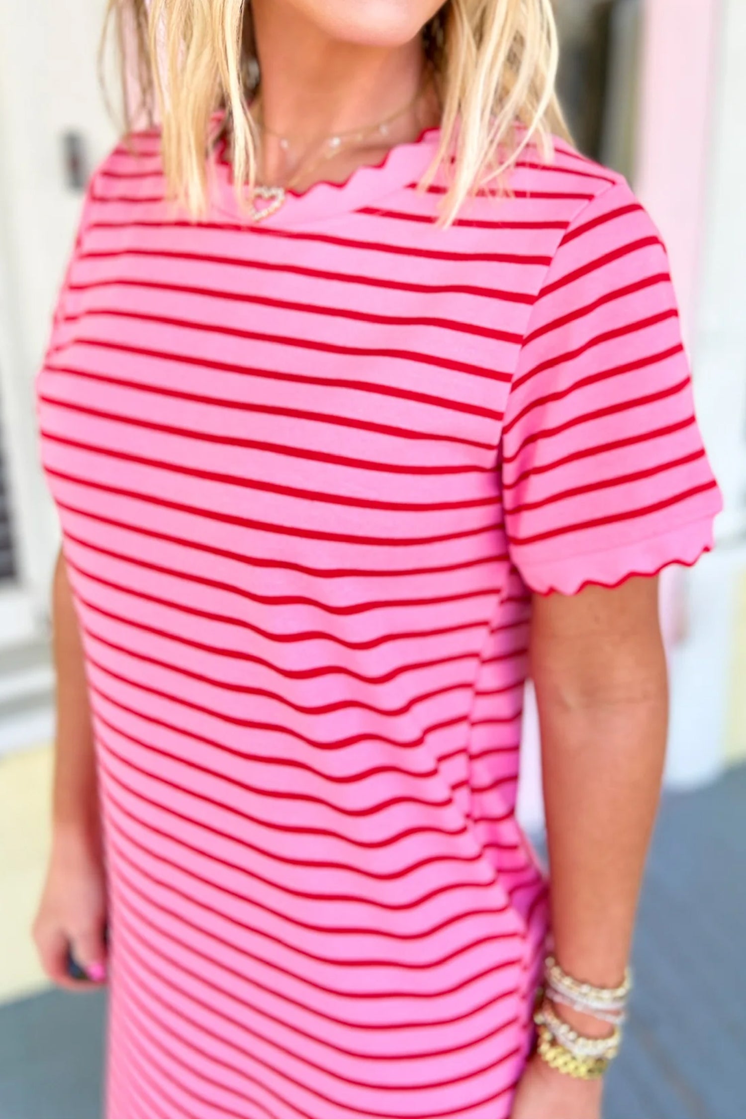 Strawberry Skies Striped Maxi Dress