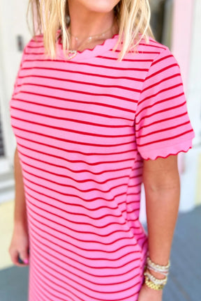 Strawberry Skies Striped Maxi Dress