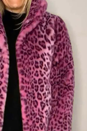 She's A Fierce One Cerise Faux Fur Coat - O5741CR
