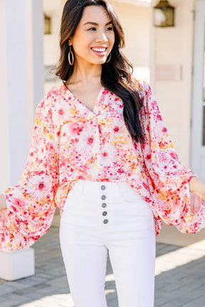 Best Reflection Floral Bubble Sleeve Top