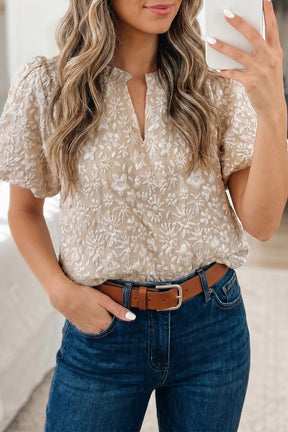 Cute Happens Floral Textured Top (2 Colors)