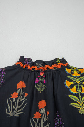 Garden Splash Floral Print Top