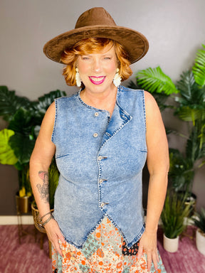 All Things Light Blue Denim Vest