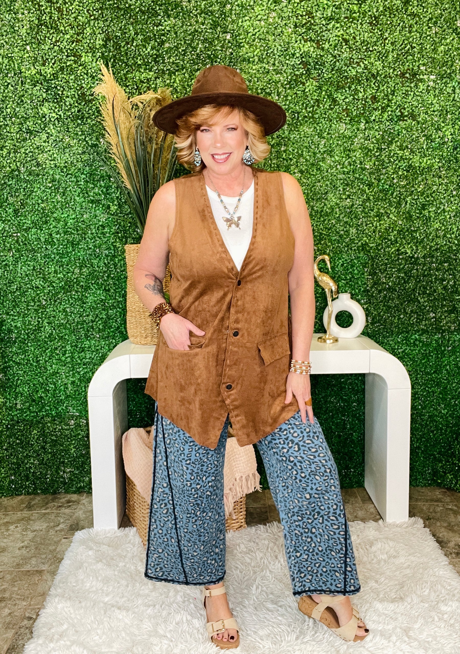 Rooted In The South Mocha Vest - OT123MO