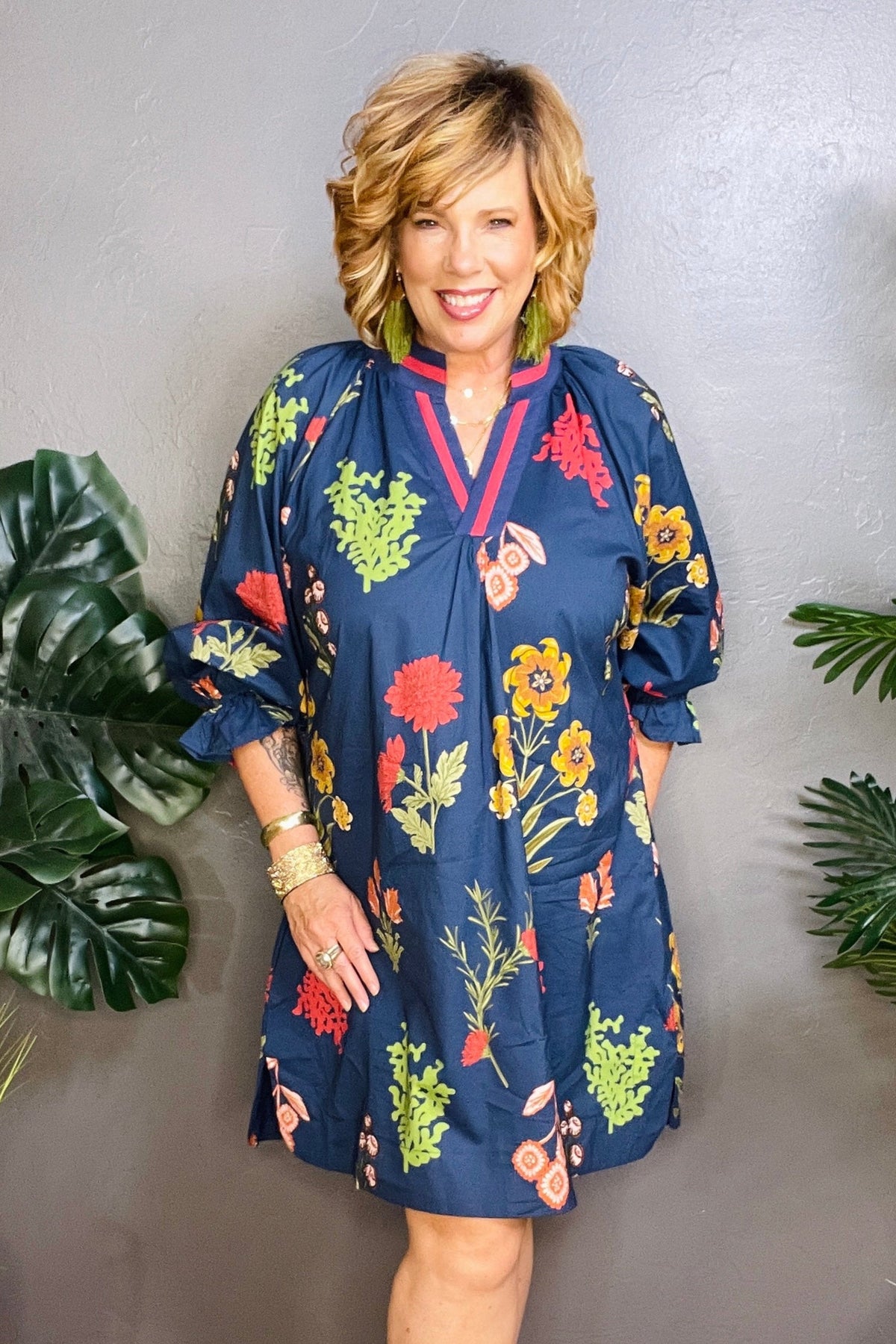 Bloom Boldly Midnight Shift Dress - DR009MN
