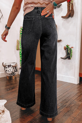 Skye Wide Leg Pocketed High Waist Jeans