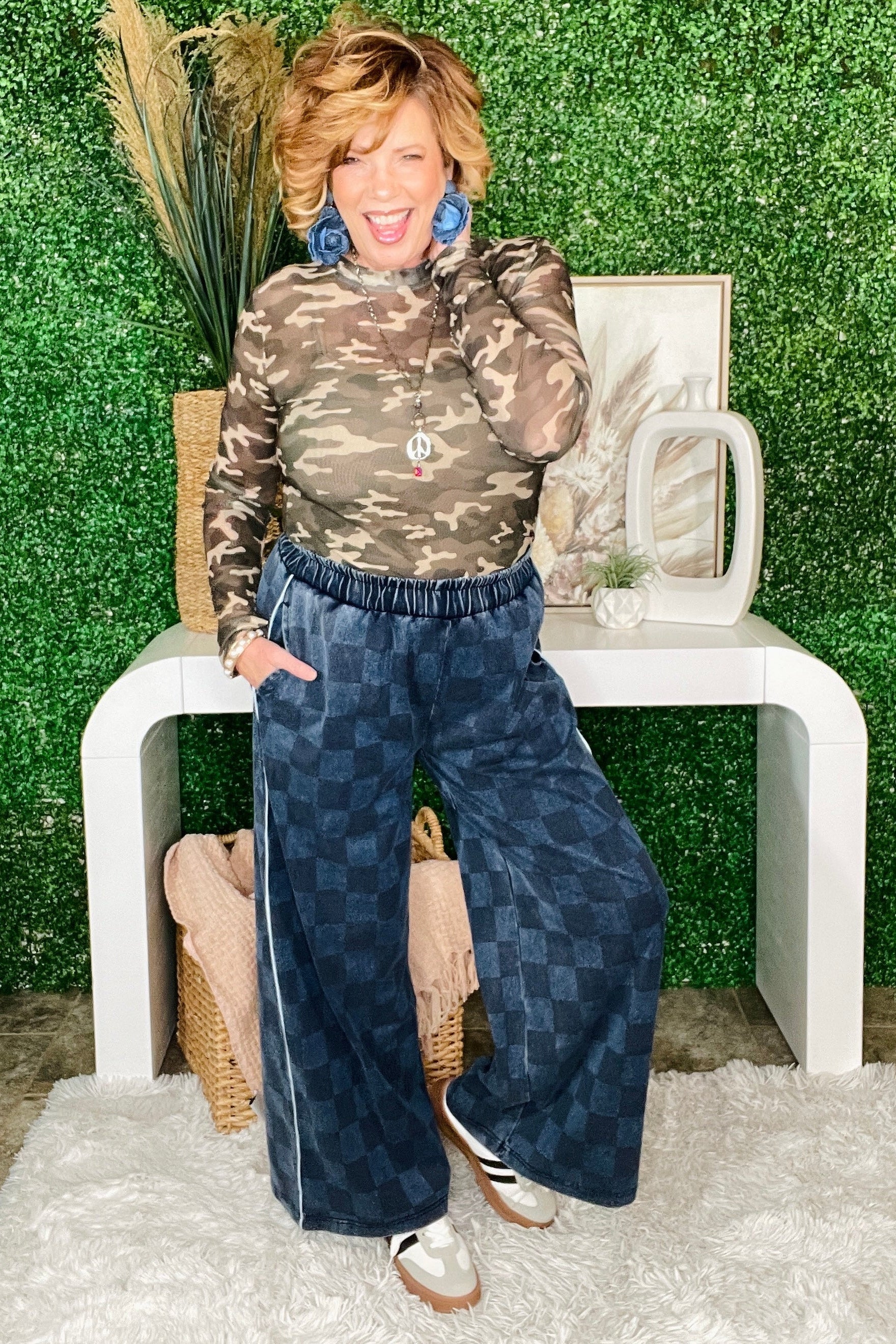 Hide In Style Camo Mesh Top - S177CAMO