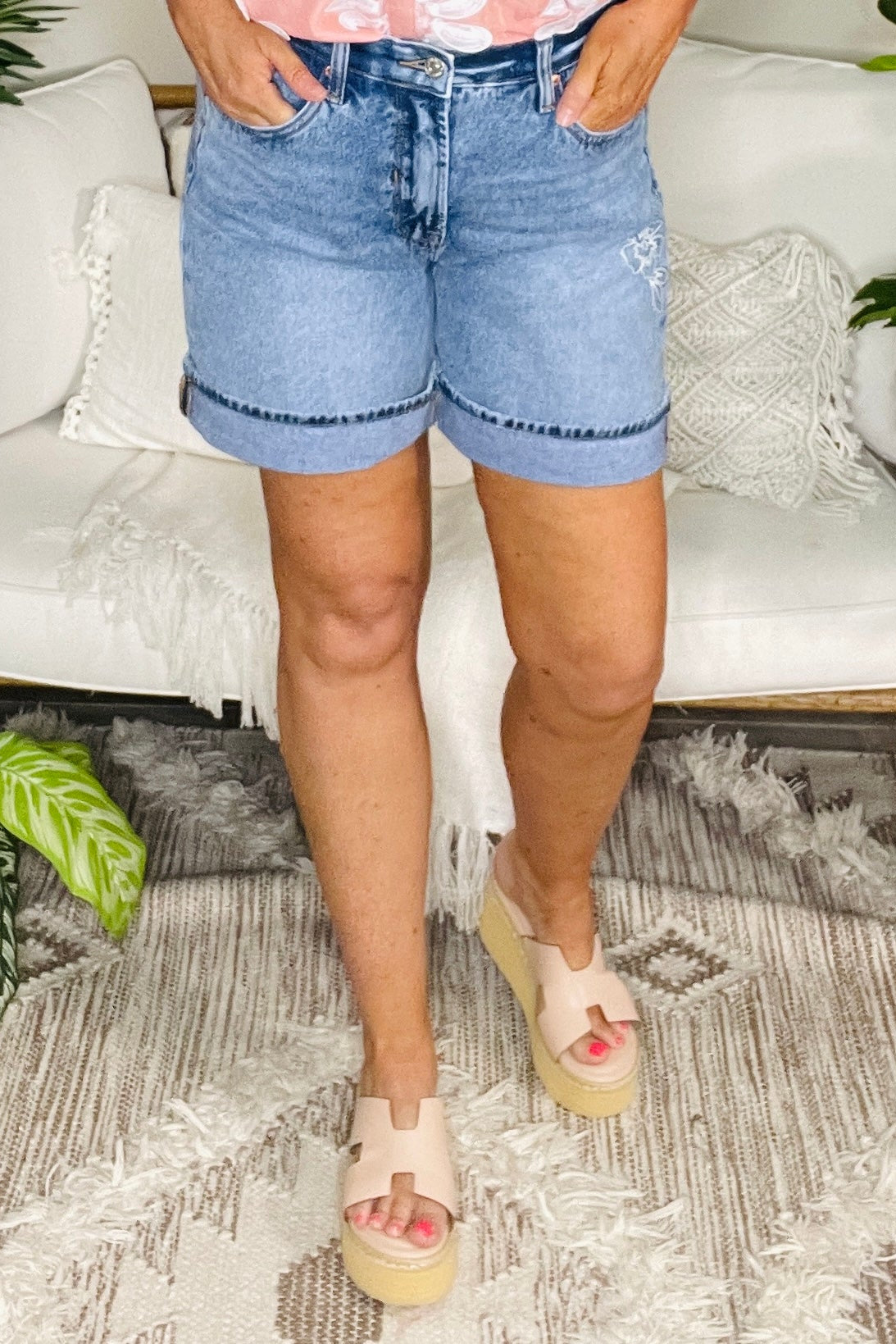Bloom Babe Denim Shorts - SHR010DN