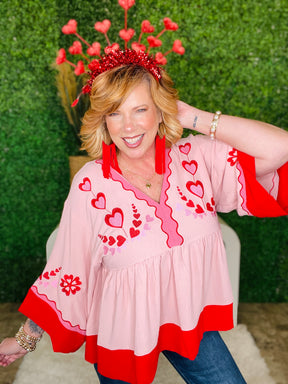 All You Need Is Love Pink Heart Top - S258PK