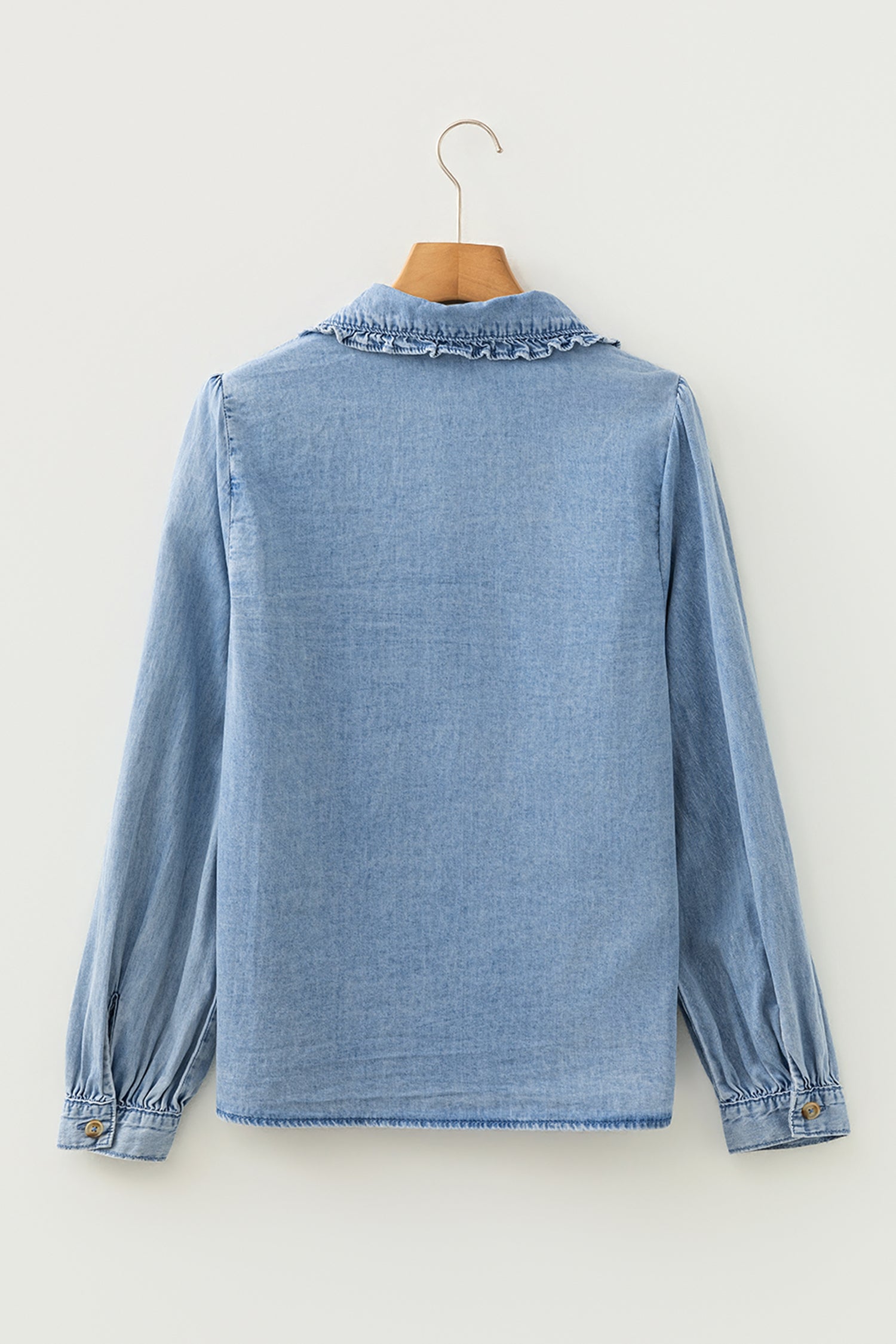 Denim Made Classic Ruffled Collar Denim Top