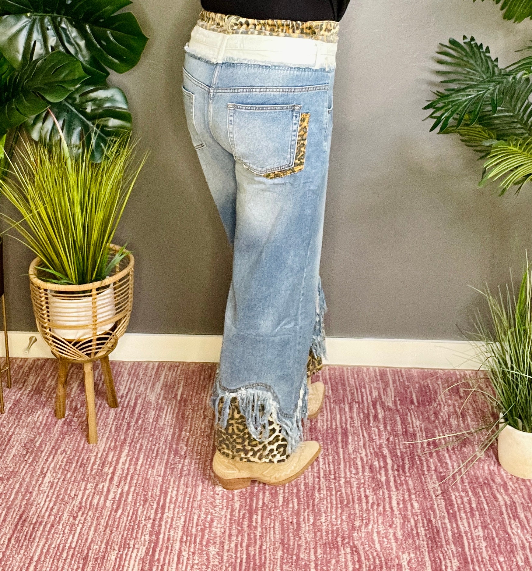 Hide And Peek Layered Jean - J008DN