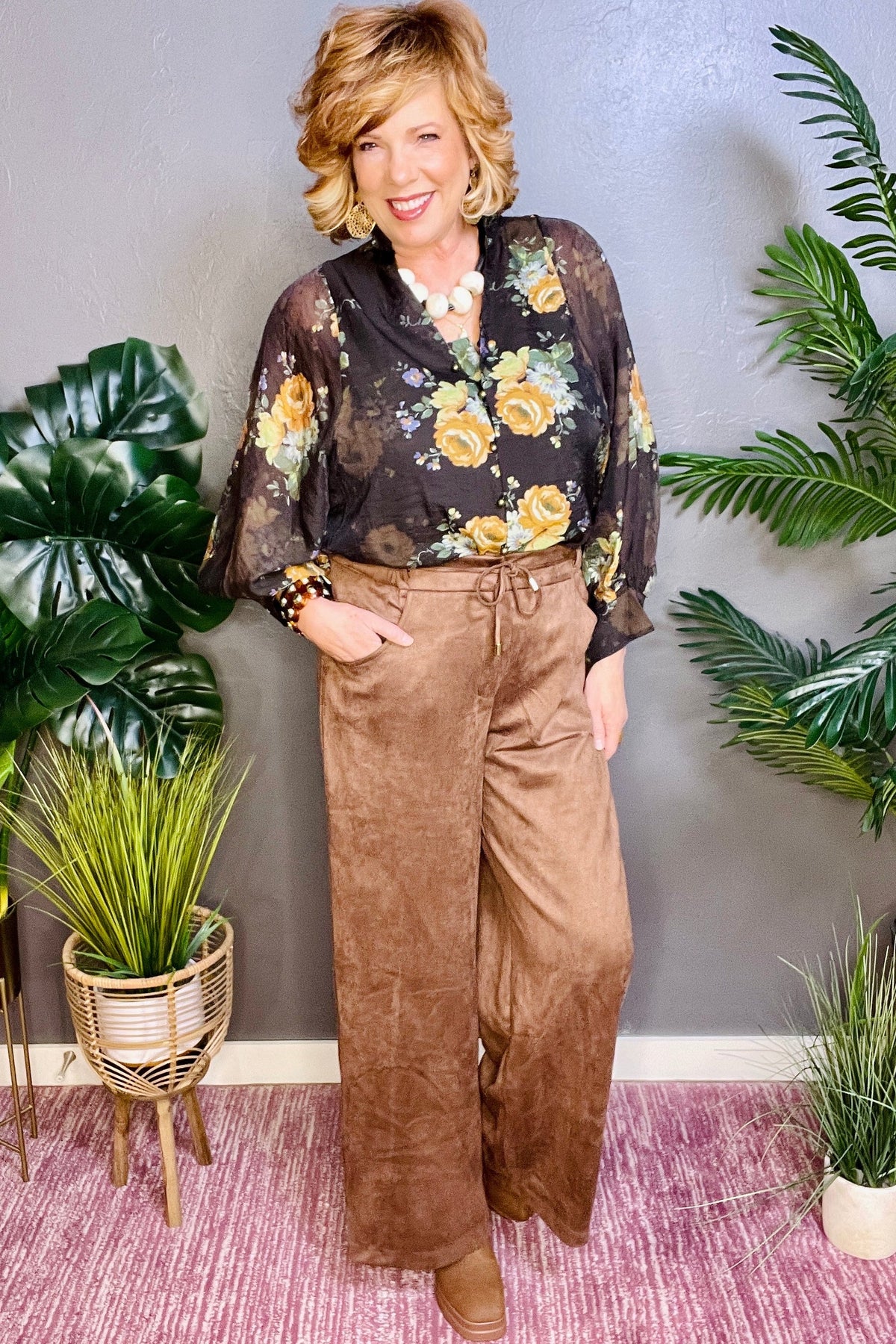 Little Moments Floral Top - S116BK